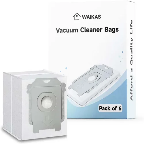 WAIKAS Paquete de 6 bolsas de vacío para iRobot Roomba j9+, j7+, j5+, i5+, j6+, i3+, i4+, i8+, s9+ y otras bolsas de eliminación automática de