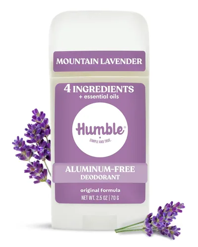 Humble Brands - Desodorante en barra sin aluminio natural para mujeres y hombres, dura todo el día, seguro y certificado libre de crueldad, lavanda