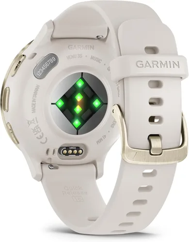 Miniatura 6 de Garmin Venu 3S Advanced Fitness and Health Tracker Smartwatch - Reloj inteligente de acero inoxidable dorado suave con caja marfil y banda