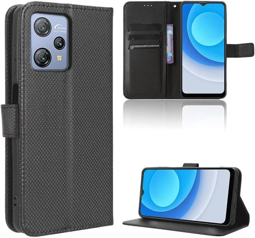 Miniatura 4 de Funda de cuero tipo cartera para Blackview A53 para Blackview A53, funda de piel sintética antideslizante, con tapa para Blackview A53 Negro