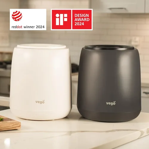 Miniatura 2 de Vego Compostador de Cocina, Compostador Eléctrico de Encimera de 4L, 5 Modos, Contenedor de Compost Inteligente Basado en Peso con App, Sin Olor