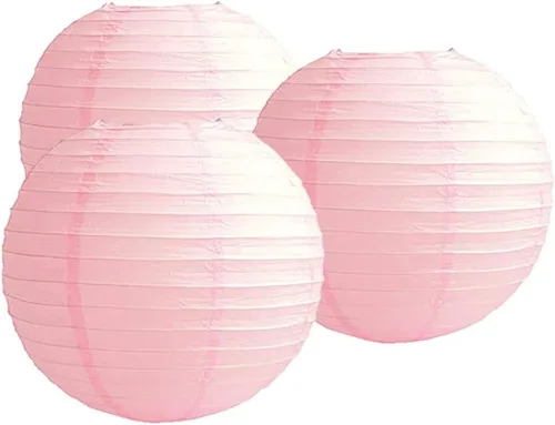 Miniatura 33 de Paquete de 3 linternas redondas de papel para decoración de boda y fiesta de cumpleaños (azul bebé, 4 pulgadas/3.9 in)
