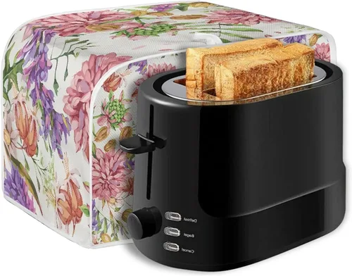 Miniatura 7 de Bulopur Cubierta de tostadora de 2 rebanadas de pintura de pájaros y flores, tostadora, panificadora, organizador de máquina, bolsa de protección