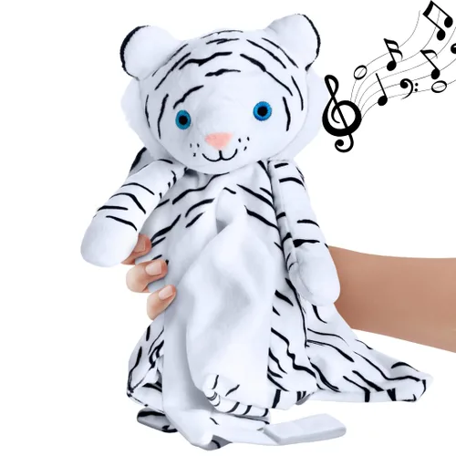 Miniatura 14 de Love By Emi Juguete para dormir 4 en 1 para bebé, máquina de sonido de animales de peluche y soporte para chupete, ruido blanco y música, manta
