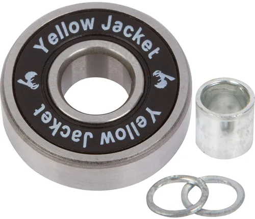 Miniatura 3 de Yellow Jacket - Rodamientos premium para patineta y longboard, profesionales, 608, ABEC 9, arandelas y espaciadores, Black Mamba (Paquete de 8)