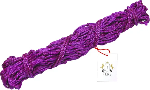 Miniatura 2 de T TEKE Comedero de heno clásico lento, redes de heno, 40 pulgadas de longitud con agujeros de 2 pulgadas, suministros para caballos, bolsas de heno