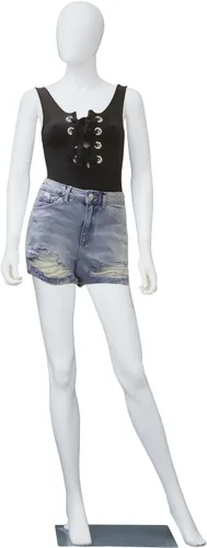 Kinfant Maniquí de cuerpo completo para mujer, soporte de maniquí desmontable de 6 pies con base de metal, modelo de vestido ajustable para tienda
