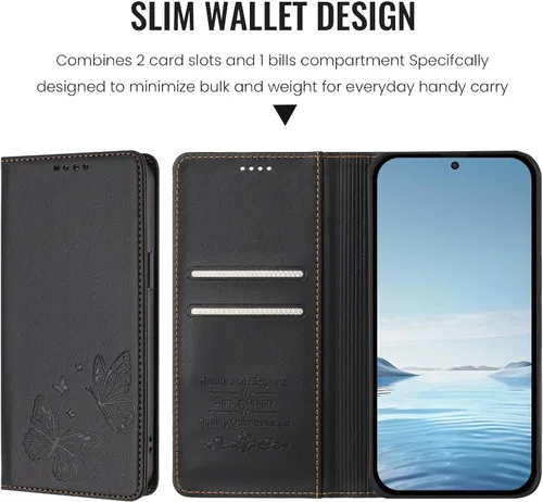 Miniatura 5 de Funda compatible con Tecno Spark Go 1 / 1S / Spark Go 2025, compatible con Tecno Pop 9 4G 【Bloqueo RFID】【Tarjetero con cierre magnético】 Marrón
