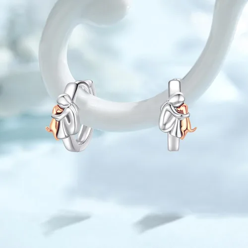Miniatura 6 de Aretes de plata de ley 925 para perros, lindos aretes de perrito con diseño de animales, regalos de joyería para mujeres, niñas, amantes
