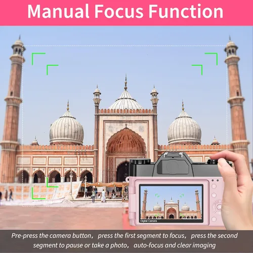 Miniatura 7 de VETEK - Cámaras digitales para fotografía, cámara vlogging 4K de 48 MP con zoom digital 16X de enfoque manual, cámara compacta para estudiantes
