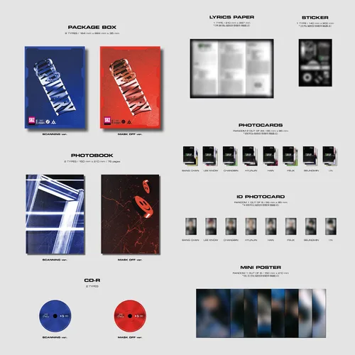 Miniatura 3 de STRAY KIDS - Mini álbum ODDINARY MASK OFF Ver. Caja del paquete + Photobook R + papel de letras + tarjetas de fotos + tarjeta de identificación +