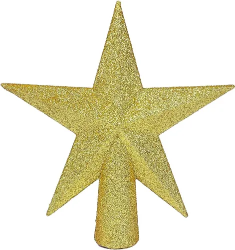 Miniatura 35 de YYCRAFT Adorno de Estrella con Purpurina para la Punta del Árbol Decoración Navideña - 6 Pulgadas, Rojo