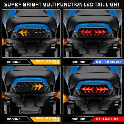 Miniatura 3 de Luz trasera LED de freno con intermitentes para motocicleta, compatible con Honda Grom MSX125 CB650F CB650R CBR650F CTX700N, lente ahumada