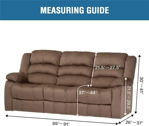 Miniatura 7 de Fundas elásticas para sillón reclinable, de terciopelo de lujo, para sofá reclinable de 3 cojines, funda para sofá reclinable súper suave, protector