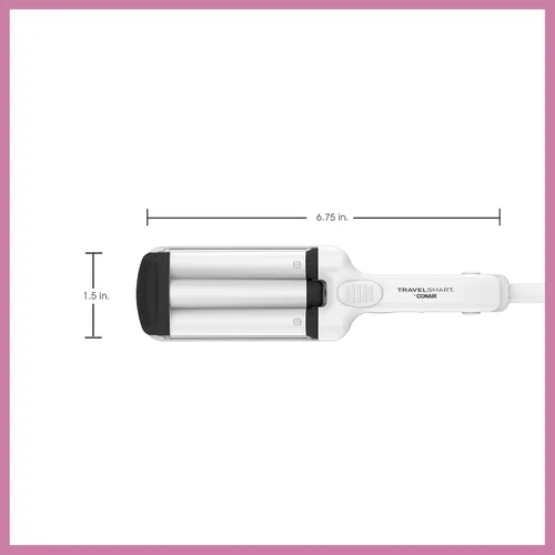 Miniatura 2 de Conair Travel Smart - Rizador de pelo portátil con triple barril de cerámica en blanco