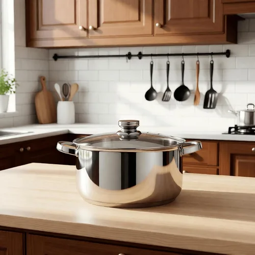 Miniatura 8 de Olla de sopa de 10 cuartos de galón con tapa de vidrio, olla de acero inoxidable de grado alimenticio de alta calidad, olla grande para cocinar