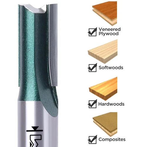 Miniatura 3 de MNA Broca recta de doble flauta de 1/2" (diámetro) con vástago de 1/2" (12-116), verde