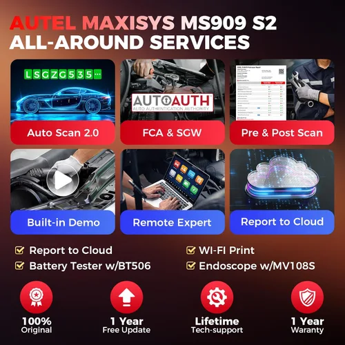 Miniatura 9 de Autel Escáner MaxiSys MS909 S2 2026, igual que Ultra S2 Up de MS909, herramienta de escaneo inteligente superior con topología 3.0, análisis PID