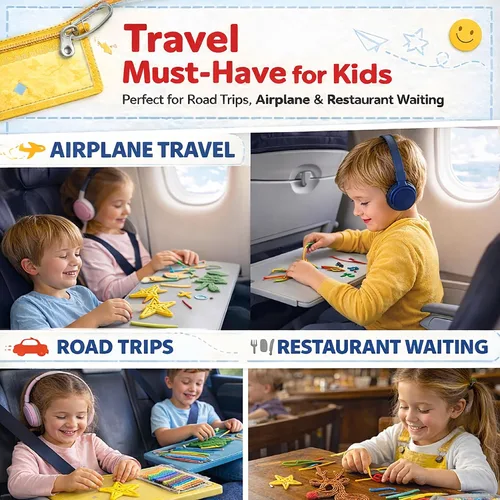 Miniatura 2 de 500 varillas Wiky para niños – Varillas de hilo de cera sensorial sin desorden para niños pequeños, juguetes de viaje para viajes por carretera