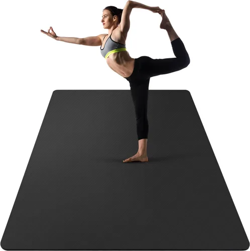 Miniatura 9 de UMINEUX - Esterilla de yoga extra gruesa, 2/5 pulgada (10 mm), de goma natural y TPE, antideslizante, con correa para mujeres y hombres, esterilla