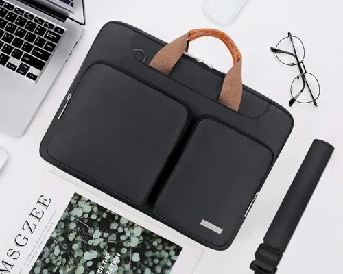 Miniatura 3 de Lacdo Bolsa de hombro protectora para laptop de 360°, funda para portátil de 14 pulgadas para HP Lenovo, Dell, Asus Asus Acer Chromebook 14, HP Negro