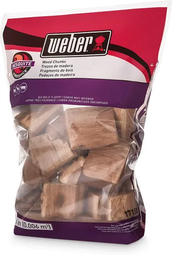 Miniatura 4 de Trozos de madera de mezquite Weber, para asar a la parrilla y ahumar, 4 libras (Paquete de 2)