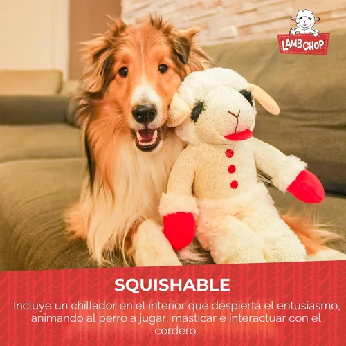 Miniatura 4 de Multipet Licenciado oficialmente Lamb Chop Jumbo White Pelush Dog Toy, 24 pulgadas