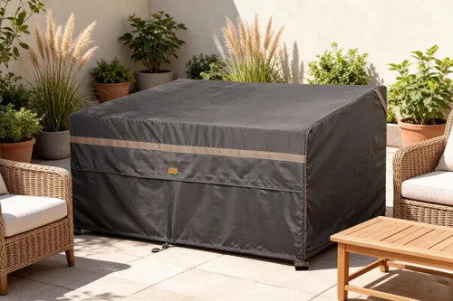 Miniatura 9 de Fundas impermeables para muebles de patio, resistentes a la decoloración, fundas para sofá biplaza de patio de 2 plazas, 60 pulgadas de ancho x 34