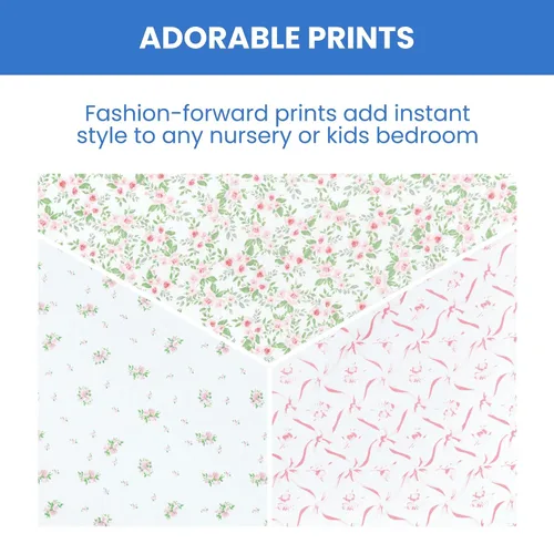 Miniatura 4 de Delta Children Mantas de Recepción para Bebé de Franela 100% Algodón para Niñas y Niños – 30x30 Pulgadas (Paquete de 2), Floral Rosa