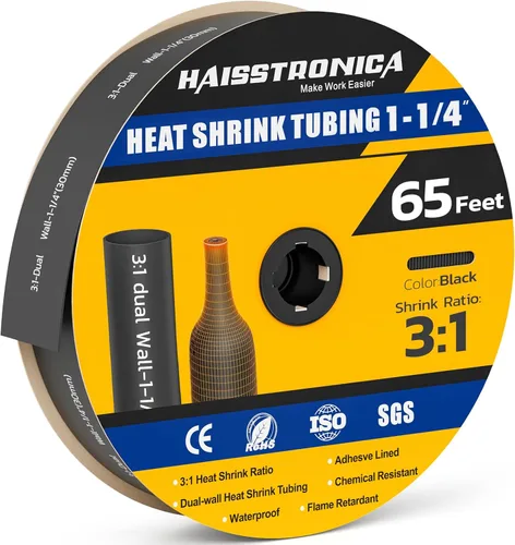 haisstronica Tubo termorretráctil 3:1, relación de encogimiento, tubo termorretráctil de grado marino forrado con adhesivo para el hogar, automoción