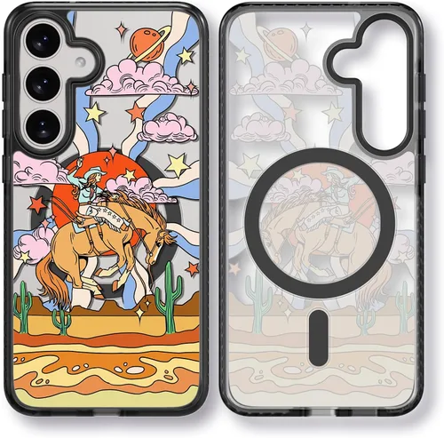 Miniatura 120 de Rosarnnah Funda compatible con Samsung Galaxy S24 Ultra, bonita estética, a la moda, divertida funda con estampado de gatito y gato, duradera a