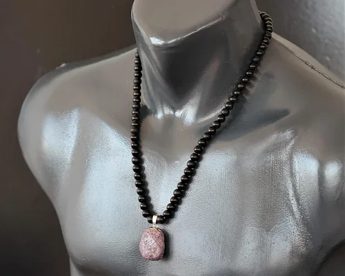 Miniatura 19 de Colgante de turmalina cruda natural, Collar de cuentas de ónix negro genuino, Collar de piedra negra, Collar de piedras preciosas, Cuentas de 0.315