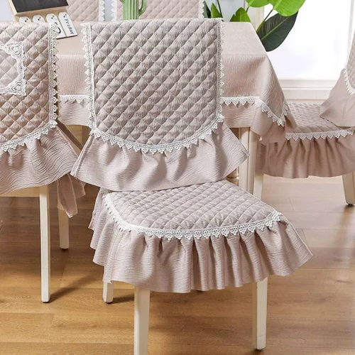 Fundas para sillas de tela de color sólido, con bordado floral, antipolvo, extraíble, lavable, de fácil cuidado, para sala de estar, color café-59.1