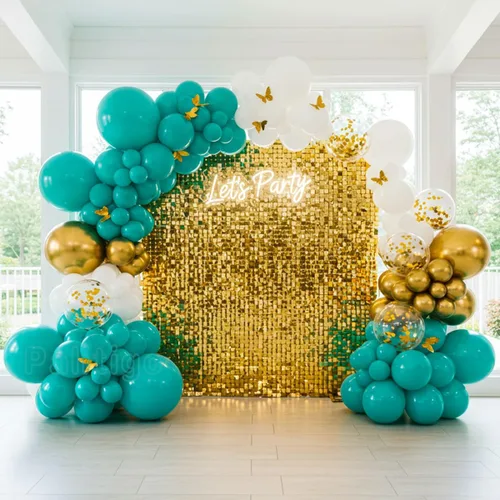Miniatura 11 de Kit de arco de globos negros y dorados, 114 piezas de oro negro con confeti y globos largos para decoraciones de graduación 2026, cumpleaños