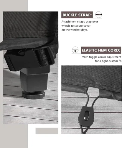 Miniatura 3 de ULTCOVER Cubierta Rectangular para Mesa de Fogata de Gas 42x24 pulgadas Impermeable de Servicio Pesado Cubierta de Fogata, Negro