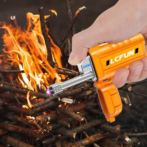 Miniatura 8 de LcFun Encendedor de arco eléctrico recargable por USB, encendedores de plasma a prueba de viento, con pantalla de batería LED, encendedores