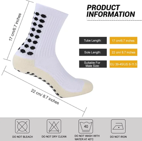 Miniatura 2 de Ultrafun 35 pares de calcetines de fútbol con almohadillas de agarre, antideslizantes, para fútbol, baloncesto, deportes, para hombres y mujeres