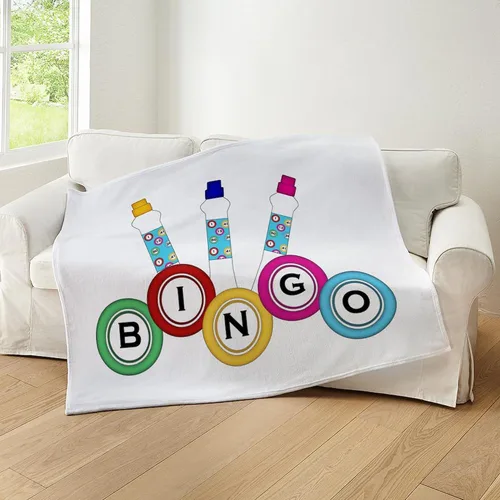 Miniatura 5 de CafePress BINGO with MARKERS - Manta de forro polar súper suave, 60 x 50 pulgadas