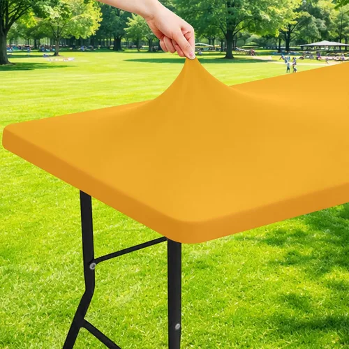 Miniatura 49 de Moosfor Mantel rectangular de elastano de 4 pies, manteles elásticos ajustables para pícnic, funda elástica y lavable para mesa de patio para Azul