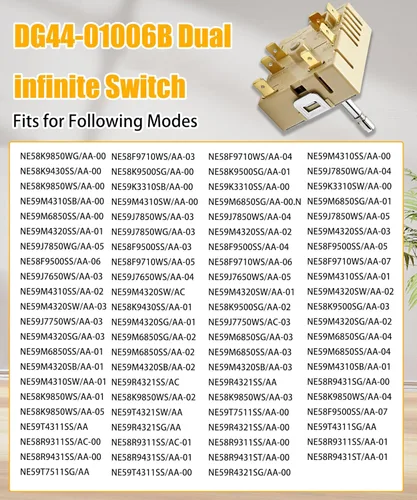 Miniatura 3 de Horno de cocina DG44-01006B, interruptor infinito dual compatible con horno Sam-Sung, reemplaza AP6037530, PS11771631, EAP11771631, ETC.