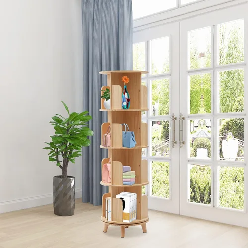Miniatura 6 de Estantería giratoria de 1 nivel con 360 niveles para almacenamiento de pie para niños, organizador multifuncional, estantería giratoria, estantería