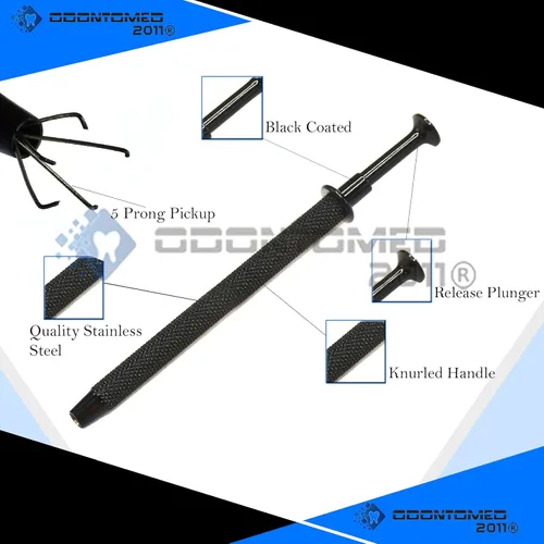 Miniatura 2 de 4 piezas de 5 puntas de diamantes de piedras preciosas de perlas de recoger piezas tácticas todo negro recubierto conjunto de acero inoxidable