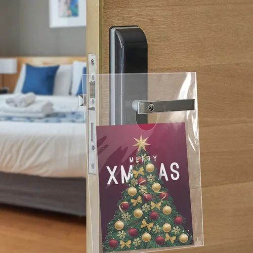 Miniatura 6 de Henoyso 1000 bolsas para colgar puertas, de plástico transparente, bolsas para colgar pomos de puerta, impermeables, paquetes de periódicos
