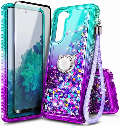 Miniatura 67 de NGB Diseñada para funda Samsung Galaxy Note 10+ (Plus), Rosa/Aguamarina Funda con Purpurina Líquida Brillante Linda para Mujeres Niñas Niños