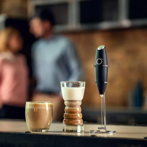 Miniatura 3 de Unicoff - Espumador de leche de mano para café, espumador de café de acero inoxidable, mezclador eléctrico de bebidas y batidor de matcha de mano