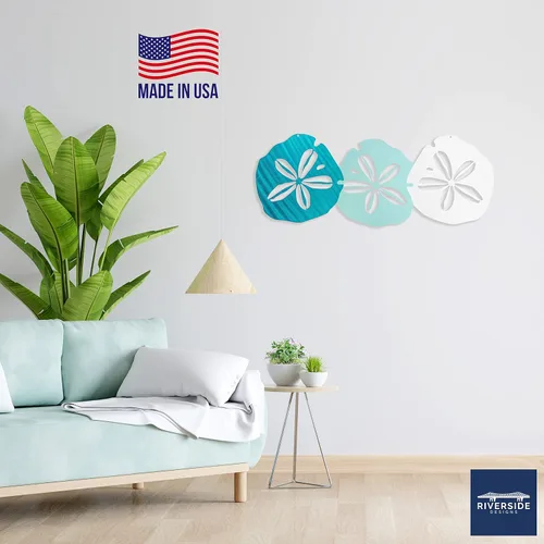 Miniatura 6 de Riverside Designs - Arte de decoración de pared de acero, con diseño de dólar de arena