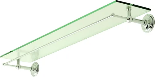 Ginger 2635T-24/PC London Terrace - Artículos de tocador para baño, cromo pulido, estante de cristal de 24 pulgadas con barra recta