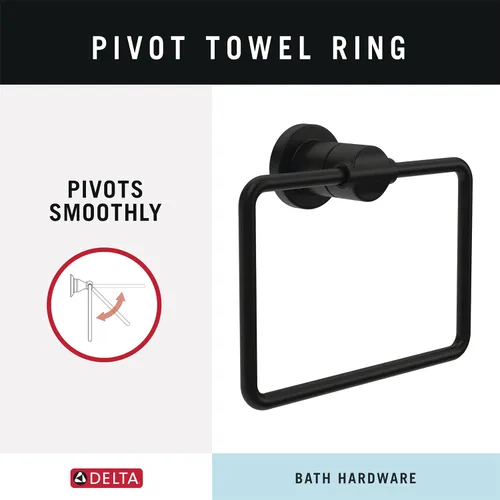 Miniatura 2 de Delta Nicoli - Juego de 4 toallas de baño negro mate de 18 pulgadas, soporte para papel higiénico, soporte para toallas de mano, gancho