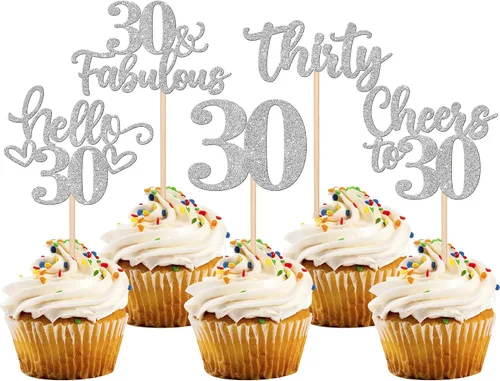 Miniatura 61 de 30 piezas de adornos para cupcakes de 12 cumpleaños feliz, brillantes doce, hola 12, felicitaciones a 12 años, adornos para cupcakes, 12