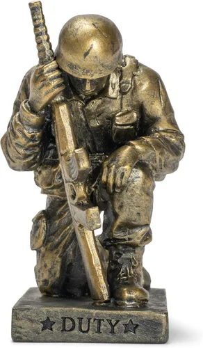 Miniatura 5 de Figura de mesa de 5 pulgadas de resina dorada de soldado orando de Dicksons Duty Faith God